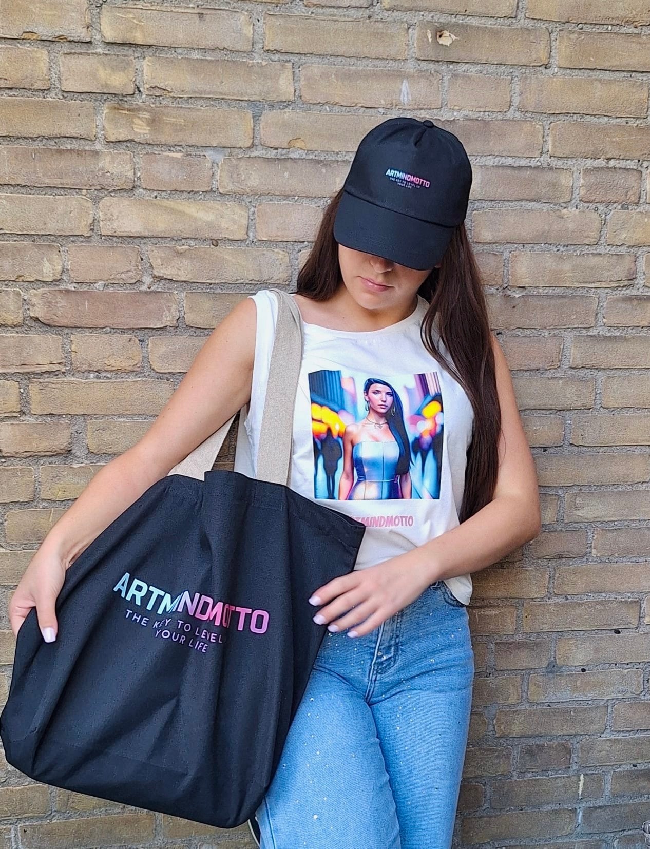 Artmindmotto shopper/tote bag